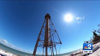 Sanibel Lighthouse still standing despite missing a leg