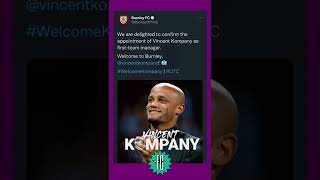 🚨 Vincent Kompany is  Burnley’s new manager! #vincentkompany #burnley #premierleague #football