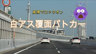 【POLICE】単独走行のカローラフィールダーを真横でロックオンした白アス覆面パトカー！