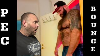 Huge, hairy muscle dominates the pec bounce challenge