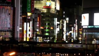 The night view\u0026trains of Shinjuku,Tokyo 新宿大ガード付近の夜景とJR線