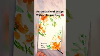 Easy aesthetic floral design watercolor painting #tutorial #art #drawing #shortvideo #viralvideo