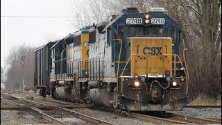 CSX L432 passes Quincy at CP 153 with KILLER K5LA, friendly crew, and heavy smoke action!!!