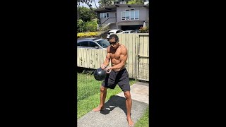 40 kg./88 lbs. Kettlebell Reverse Grip Swing SLOW MOTION - age 52, October 3, 2021, 11:38 am