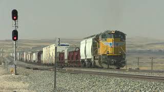 Awesome! 186 car Union Pacific freight train Red Desert, Wyoming