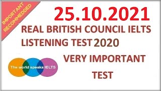 🔊🎧 REAL NEW BRITISH COUNCIL IELTS LISTENING PRACTICE TEST WITH ANSWERS - 25.10.2021