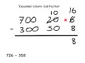 y4 how to subtract using expanded column subtraction