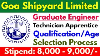 Goa Shipyard Recruitment 2022 | Goa Govt Jobs Notification 2022