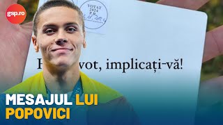 David Popovici, despre turul doi al alegerilor prezidențiale: „Am un îndemn pentru toată lumea”