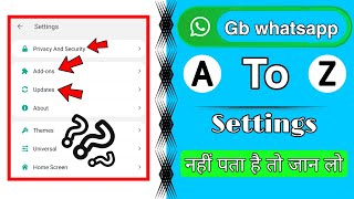 GB Whatsapp A To Z All New Feature Settings Explain in Hindi || New GB Whatsapp || Diljale 🔥 Bhai