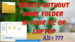 important Computer Tricks Every Computer User Must Know Create without name folder Shortcut key