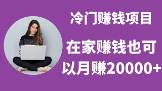 网赚2022，冷门网上赚钱项目！冷门赚钱方法，新手也可以操作，在家也可以月赚20000+！