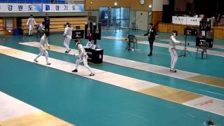 14.11.13 16강 - 한동진(성북구청) vs 김동수(대구대) - 2014펜싱 플뢰레오픈 남자부.