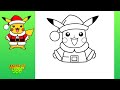 how to draw christmas pikachu