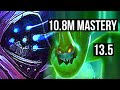 JAX vs ZAC (TOP) | 10.8M mastery, 1900+ games, 5/1/7 | KR Master | 13.5