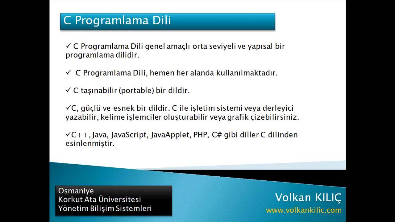 C Programlama | Ders 1 | C Programlamaya Giriş - YouTube