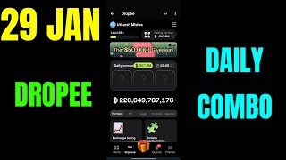 Dropee Daily Combo 29 January | Dropee combo today | Dropee Daily Combo Card Today