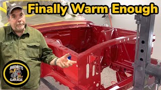 Mikes 68 Mustang gets enginge compartment painted