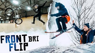 Тренер довёл до травмы | FRONT BRI FLIP на BMX | Первый день на лыжах