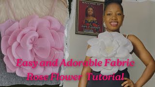 How to Cut and Sew Fabric Rose Flower.