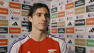 Riccardo Calafiori Post Match Interview | Arsenal 3-0 Nottingham Forest