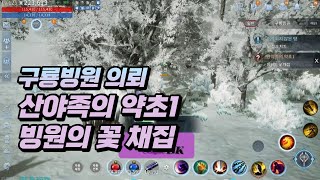 미르4 산야족의 약초1 빙원의 꽃 채집공략 - 구룡빙원의뢰