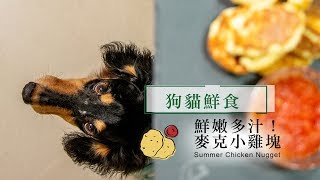 寵物鮮食食譜｜狗貓鮮食鮮嫩多汁！麥克小雞塊，Summer Chicken Nugget【自然好食光EP10】