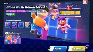 JOGUEI BLOCK DASH REMASTERED ATÉ CHEGAR O LEVEL 40 NO STUMBLE GUYS