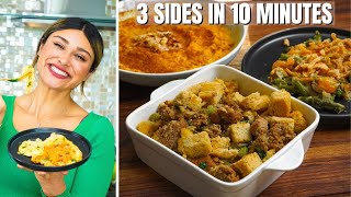 3 Low Carb Side Dishes in 20 Minutes! Keto Stuffing, Sweet Potatoes, & Green Bean Casserole