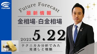 【金相場・白金相場】今後どうなる！？ 米債務上限問題をめぐる不透明感続く　サイクルトレードの方向感を確認する時間帯　テクニカル分析でみた見通しと戦略　5月22日（月）