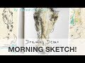 Morning Drawing! / Horse head sketch with charcoal and Watercolor Artgraf