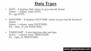 12. DATE, DATATIME and TIMESTAMP Data Type in SQL (Hindi)