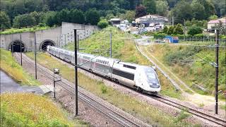 (LGV Atlantique \u0026 Essonne) Passage TGV, INOUI et OUIGO - tunnels de Villejust et Villebon