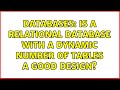 Databases: Is a relational database with a dynamic number of tables a good design? (2 Solutions!!)