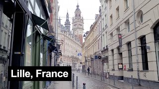 Rain walk in Lille (France), 3 March 2024 [4K]