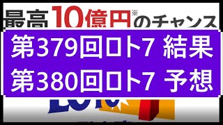 第379回ロト7結果第380回ロト7予想  当選実績掲載