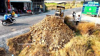 First Start New Project Bulldozer D21A \u0026 Truck 5Ton Pour soil Floodplain To set up a rental stall