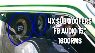 Paredón Increible!! 4 Subwoofers FB Audio 15\