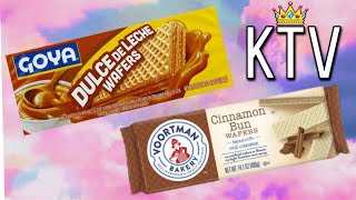 GOYA Dulce de Leche \u0026 Strawberry Wafers REVIEW | Voortmans Cinnamon Bun Wafers REVIEW | KTV E:74