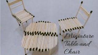 Match Stick Craft Idea | DIY table and chair with matchstick| Mini table and chair| Matchstick craft