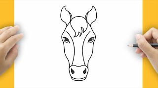 EASY HOW TO DRAW A HORSE HEAD FRONT VIEW | Horse Face Drawing
