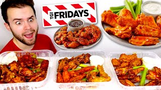 I tried TGI Fridays CHICKEN WINGS Menu! NEW FLAVORS + 7 MORE!