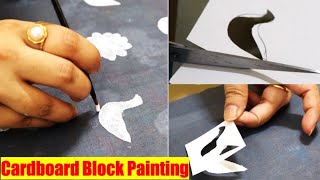 Bird And Flower  Shape Block Painting with Paper Cardboard I Cardboard Block Painting