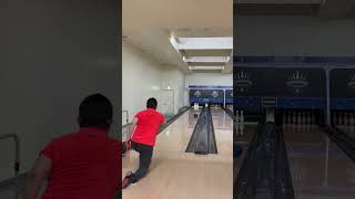 ブラインドボウリング　フェイズVで124番スペア(Blind bowling)