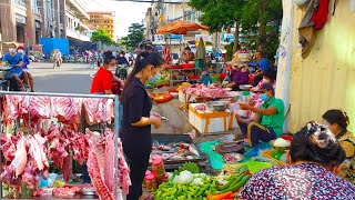 Street Food Tour  - Cambodian Market Food On Sunday Around Psar Kromoun Near Boeng Trabaek Market