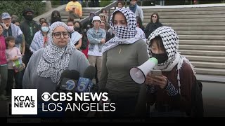 UC Irvine protesters with '"Gaza Solidarity" camp slam police response