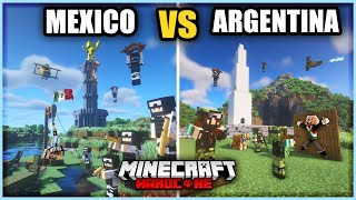 100 jugadores SIMULAN UNA GUERRA entre MEXICO y ARGENTINA en Minecraft Hardcore!!
