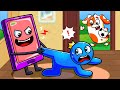 BLUE is STUCK with HIS PHONE: He DON'T CARE HOO DOO?! | Hoo Doo Animation