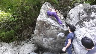 御手洗 無題 １級【クライミングチャンネル】外岩ボルダリングの動画・トポはクライミングチャンネル 【Climbing Areas and Boulders in Japan】