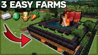 Top 3 Early Game Farms Minecraft - Iron Farm, Crop Farm, Raid Farm
